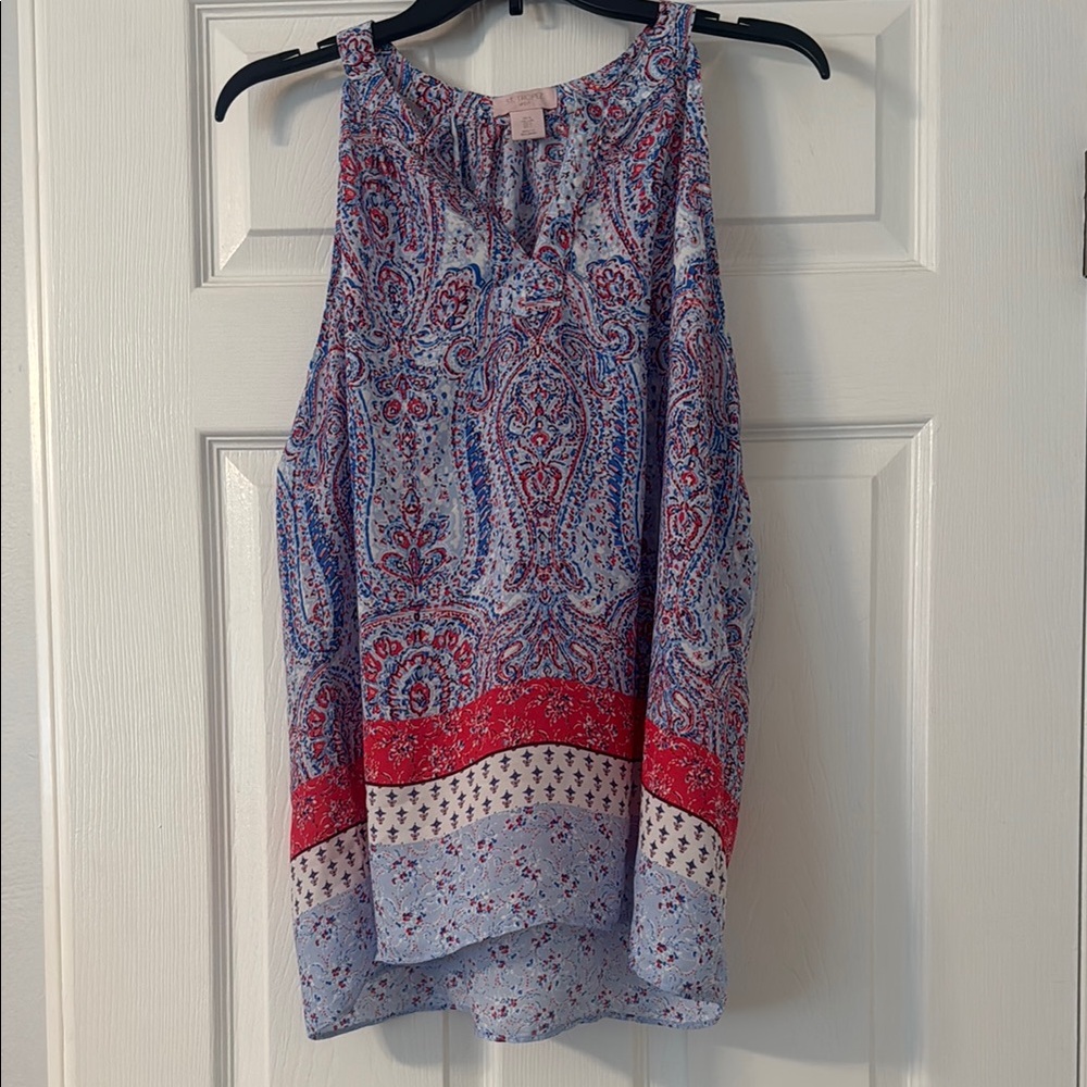 St. Tropez Purple and Blue Asymmetrical Tank Top